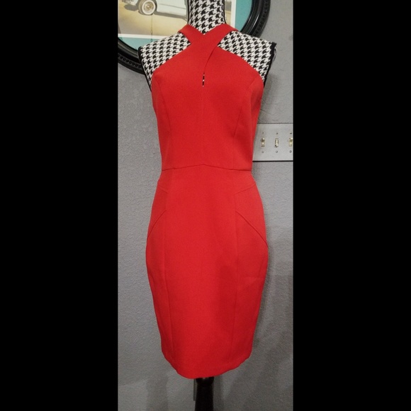 Anthro Elegant Red Dress - Picture 2 of 8